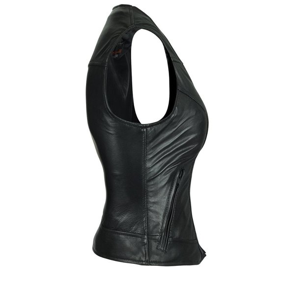High Mileage Women's black Leather Vest